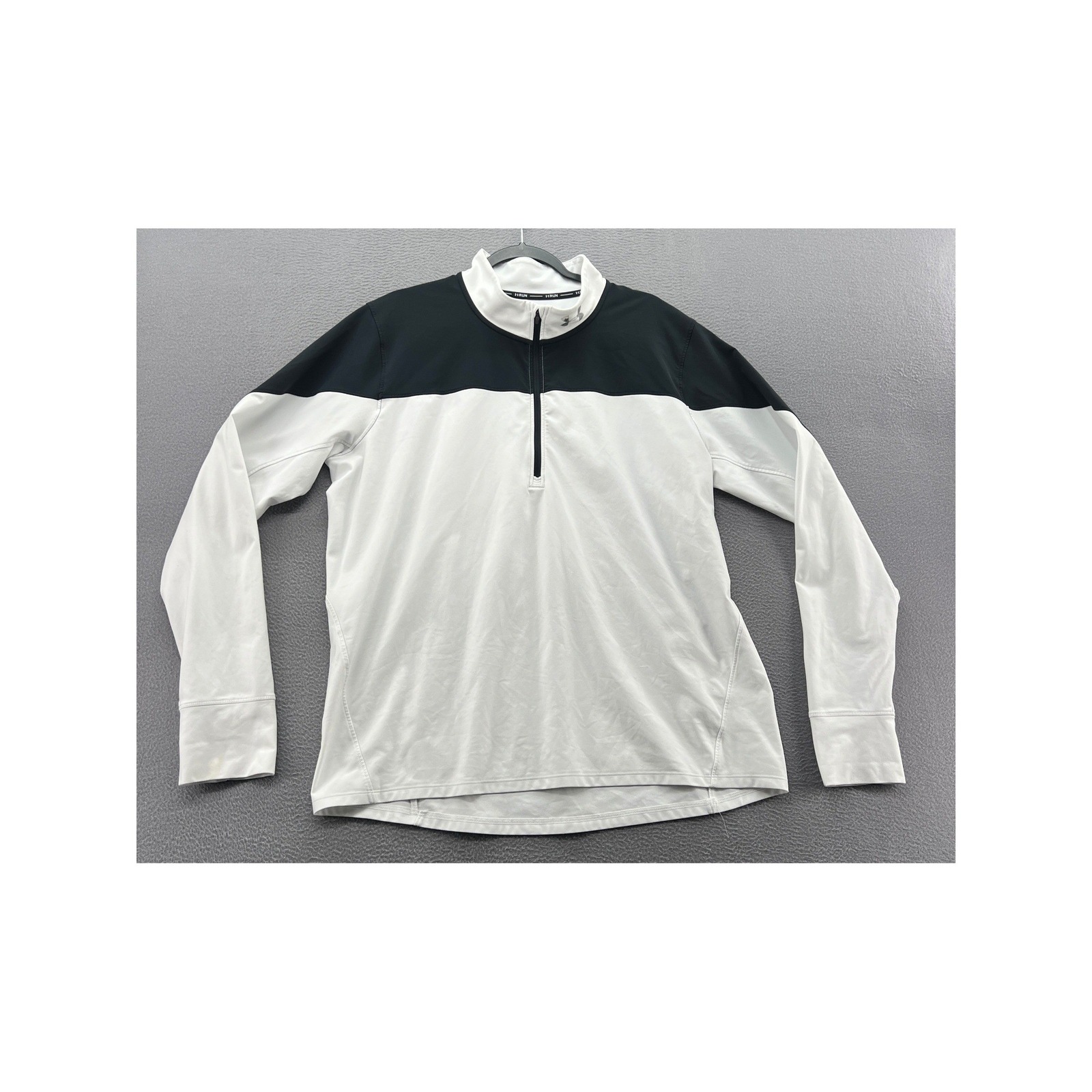 Under Armour Heatgear Run Mens 2xl White Black Ua Qualifier Zip Pullover